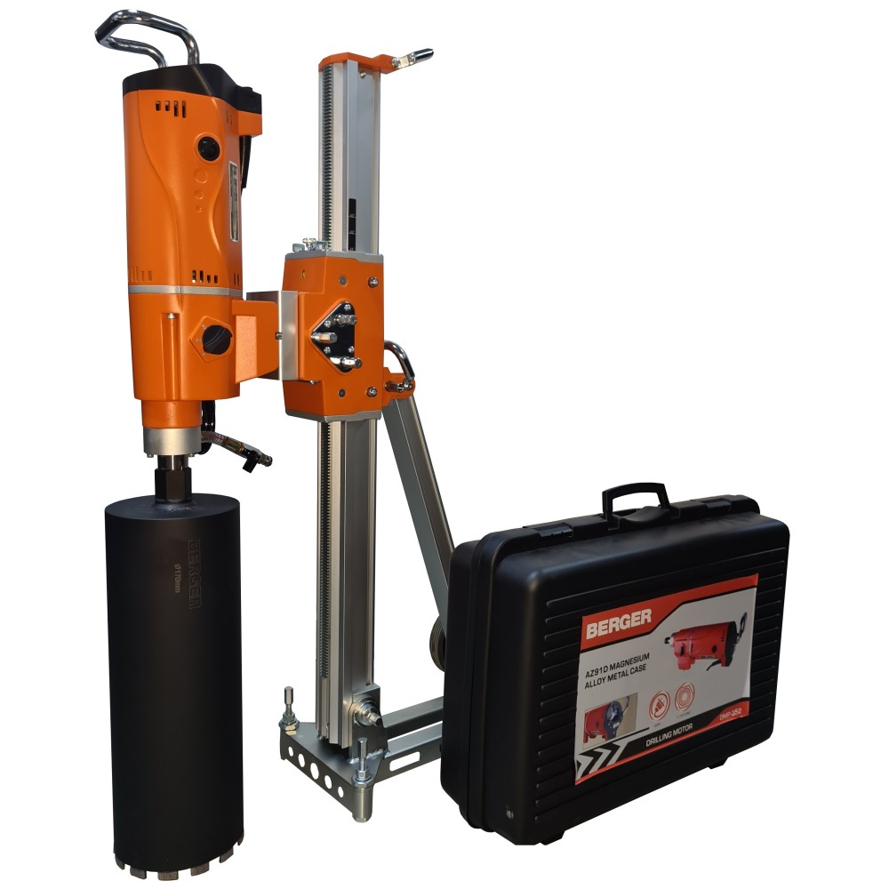Masina de carotat DMP-352 si stativ DSP-352 BERGER, putere 3.300W, 230V, diametru maxim de carotare 400mm