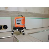 Laser autonivelant X-Liner 360 2 cu fascicul verde NEDO, diametru maxim de masurare 60m