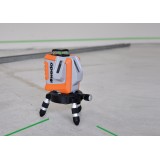 Laser autonivelant X-Liner 360 2 cu fascicul verde NEDO, diametru maxim de masurare 60m