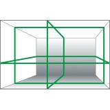 Laser autonivelant X-Liner 3D cu fascicul verde NEDO, 3 fascicule, diametru maxim de masurare 50m