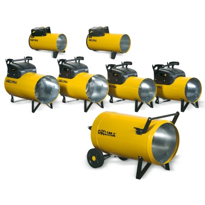 Incalzitor pe GPL SG180A OKLIMA, carcasa metal, putere 46,73kW, debit 1250mcb, 230V, pornire AUTOMATA