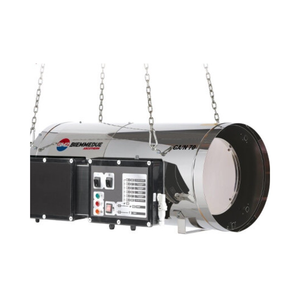 Tun de caldura SUSPENDAT cu ardere directa GA/N 70 BIEMMEDUE, putere 71kW, debit aer 4700mcb/h, GAZ METAN