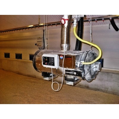 Tun de caldura SUSPENDAT, cu ardere indirecta, BH100 BIEMMEDUE, putere 97,24kW, debit 8500mcb/h, pe GAZ PROPAN