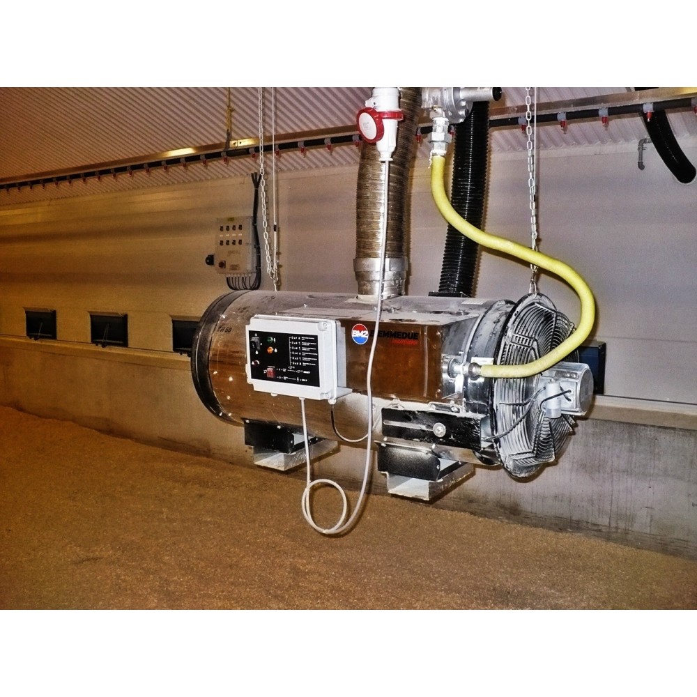 Tun de caldura SUSPENDAT, cu ardere indirecta, BH100 BIEMMEDUE, putere 97,24kW, debit 8500mcb/h, pe GAZ PROPAN