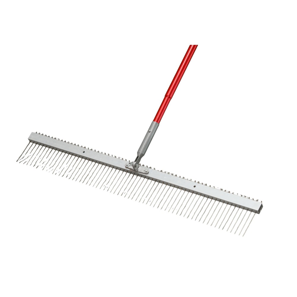 Perie metalica METAL STRONG pentru perierea betonului latime 1200mm, distanta intre dinti 19mm si 2 manere din aluminiu 1.8m