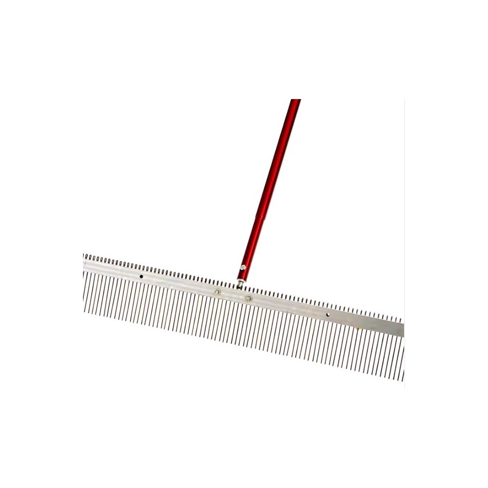 Perie metalica METAL STRONG pentru perierea betonului latime 1200mm, distanta intre dinti 19mm si 2 manere din aluminiu 1.8m