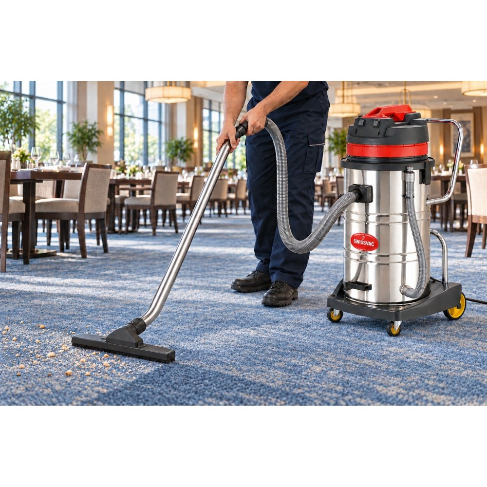 Aspirator CB80-2J SWISSVAC, 2000 W, cuvă inox 80 L