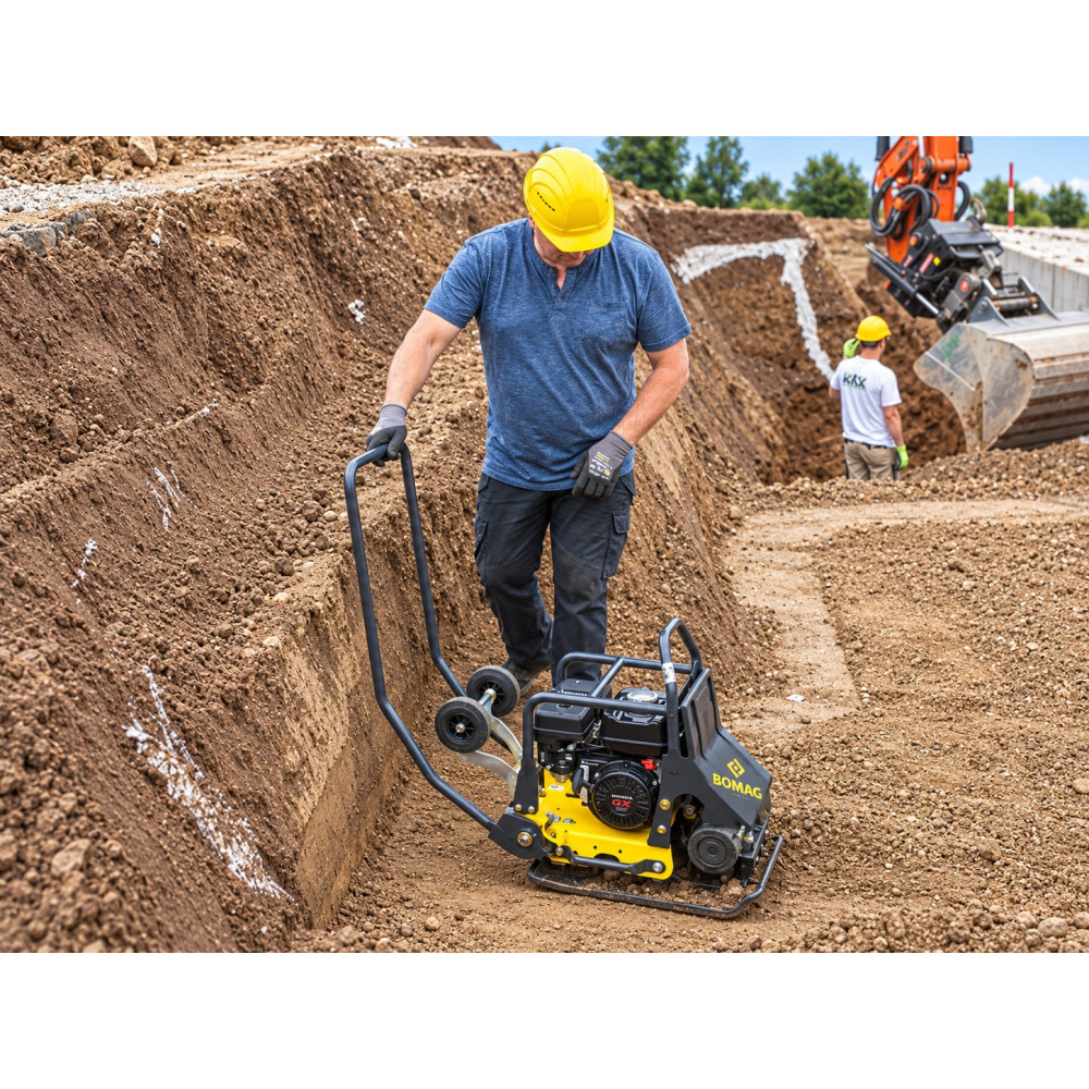 Placă compactoare BOMAG BP 20/50, Honda GX160, 20 kN, 500 mm
