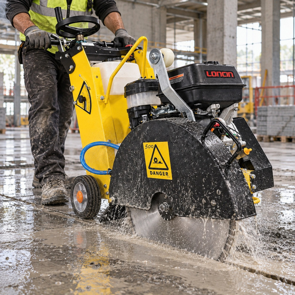 Mașină tăiat beton/asfalt STRONG TF500-2, LONCIN G390F, disc 500 mm