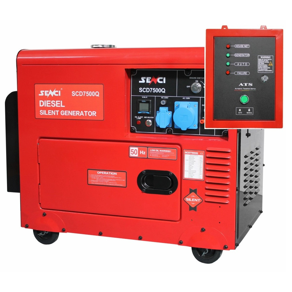 Generator diesel SENCI SCD7500QN ATS, 6 kVA, 230 V