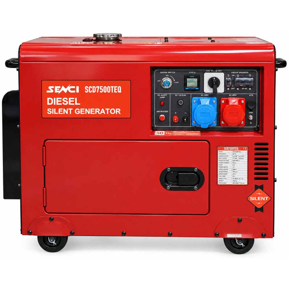 Generator diesel SENCI SCD7500TEQ + ATS, 6,9 kVA, 230/400 V