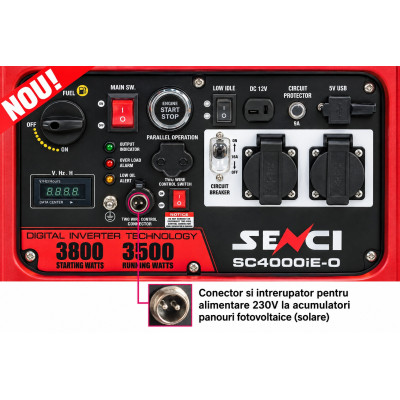 Generator inverter SENCI SC4000iE-O, 3,8 kW, 230 V