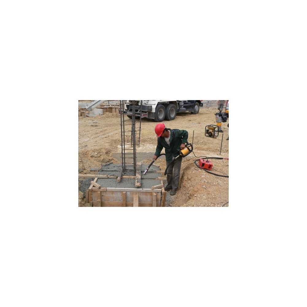 Vibrator beton DINGO ENAR cu ax flexibil de 4m si cap vibrare 25/38/48/58mm, alimentare 220V