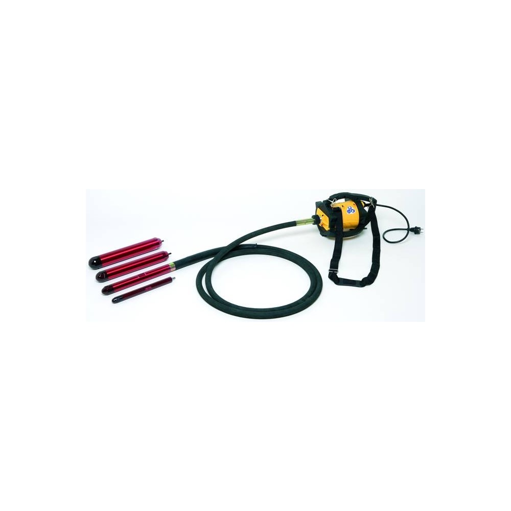 Vibrator beton DINGO ENAR cu ax flexibil de 4m si cap vibrare 25/38/48/58mm, alimentare 220V