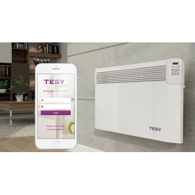 Convector electric de Perete cu modul Wi-Fi, TESY CN04 300 EIS CLOUD W, putere 3000W, suprafata 24-32mp
