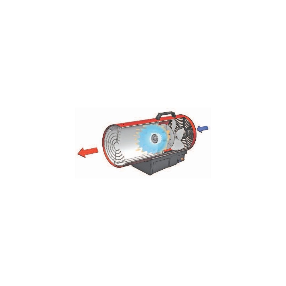 Tun caldura pe GPL, model KID50 CALORE, putere calorica 50kW, alimentare 230V, pornire MANUALA