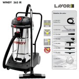 Aspirator profesional LAVOR WINDY 365 IR, 3600W, 65L, inox