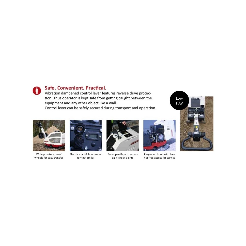 Placa compactoare reversibila model DRP25D marca DYNAPAC, Hatz 1B20, putere 4,2CP, greutate 260kg